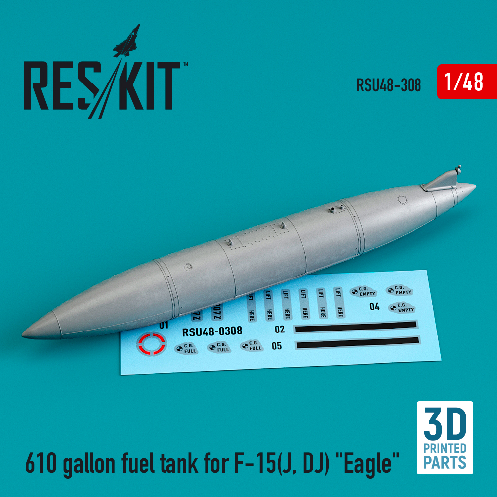 Дополнения из смолы 1/48 610 gallon fuel tank for the McDonnell F-15J/F-15DJ Eagle (ResKit)