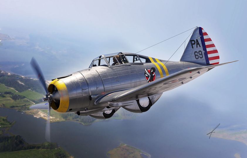 Сборная модель 1/48 Seversky P-35  (Dora Wings)