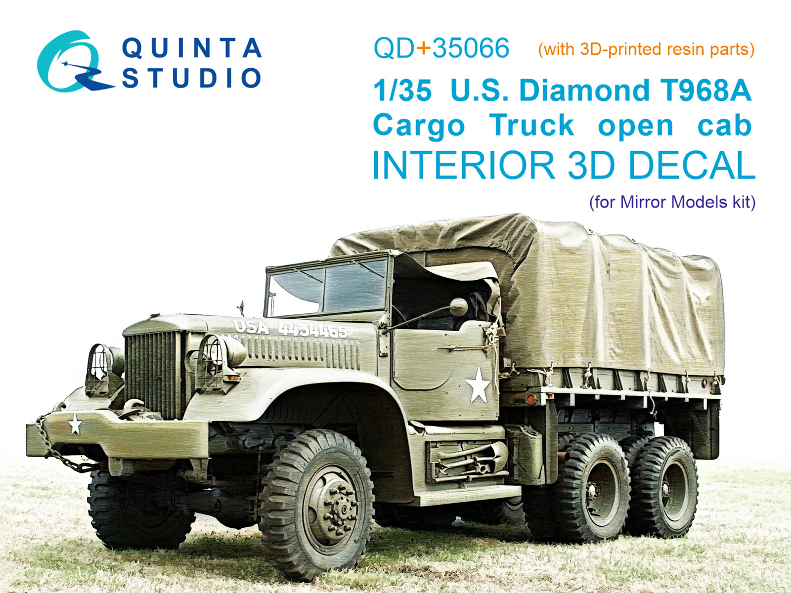 3D Декаль интерьера кабины U.S. Diamond T 968A Cargo truck (open cab)(Mirror Models) (с 3D-печатными