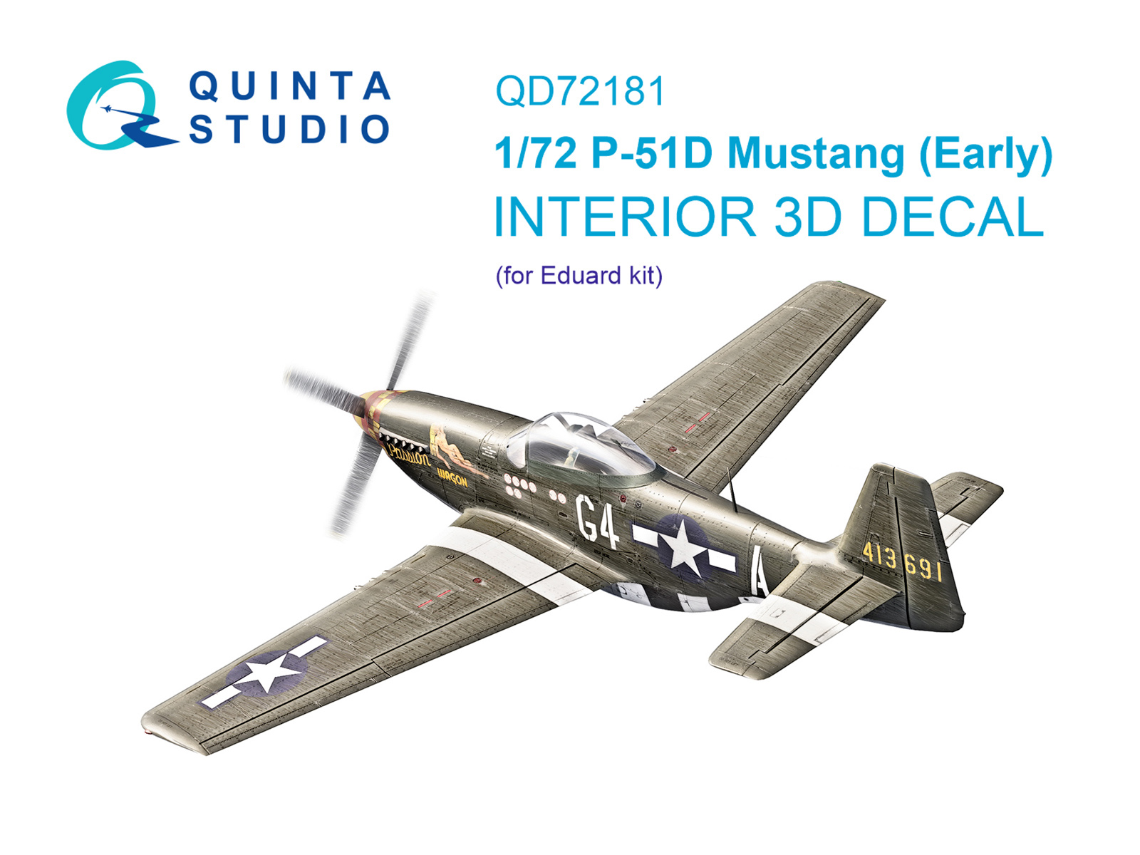 3D Декаль интерьера кабины P-51D Mustang Early (Eduard)