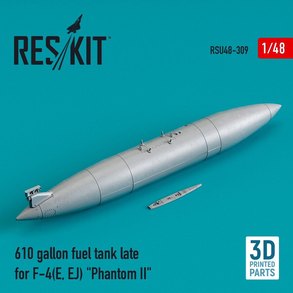 Дополнения из смолы 1/48 610 gallon fuel tank late for McDonnell F-4E/F-4EJ Phantom II (ResKit)