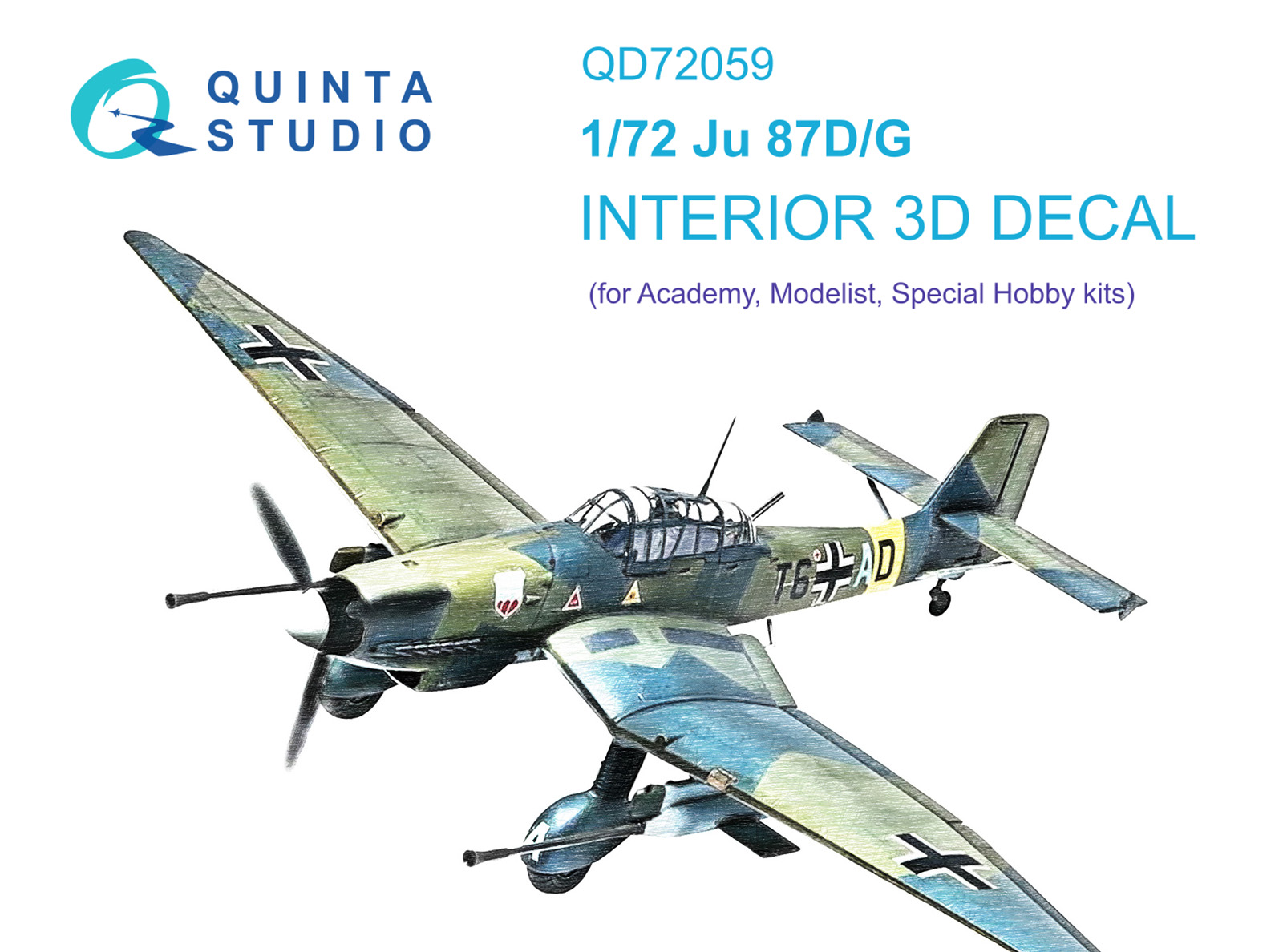 3D Декаль интерьера кабины Ju 87 D/G (Academy/Special Hobby)
