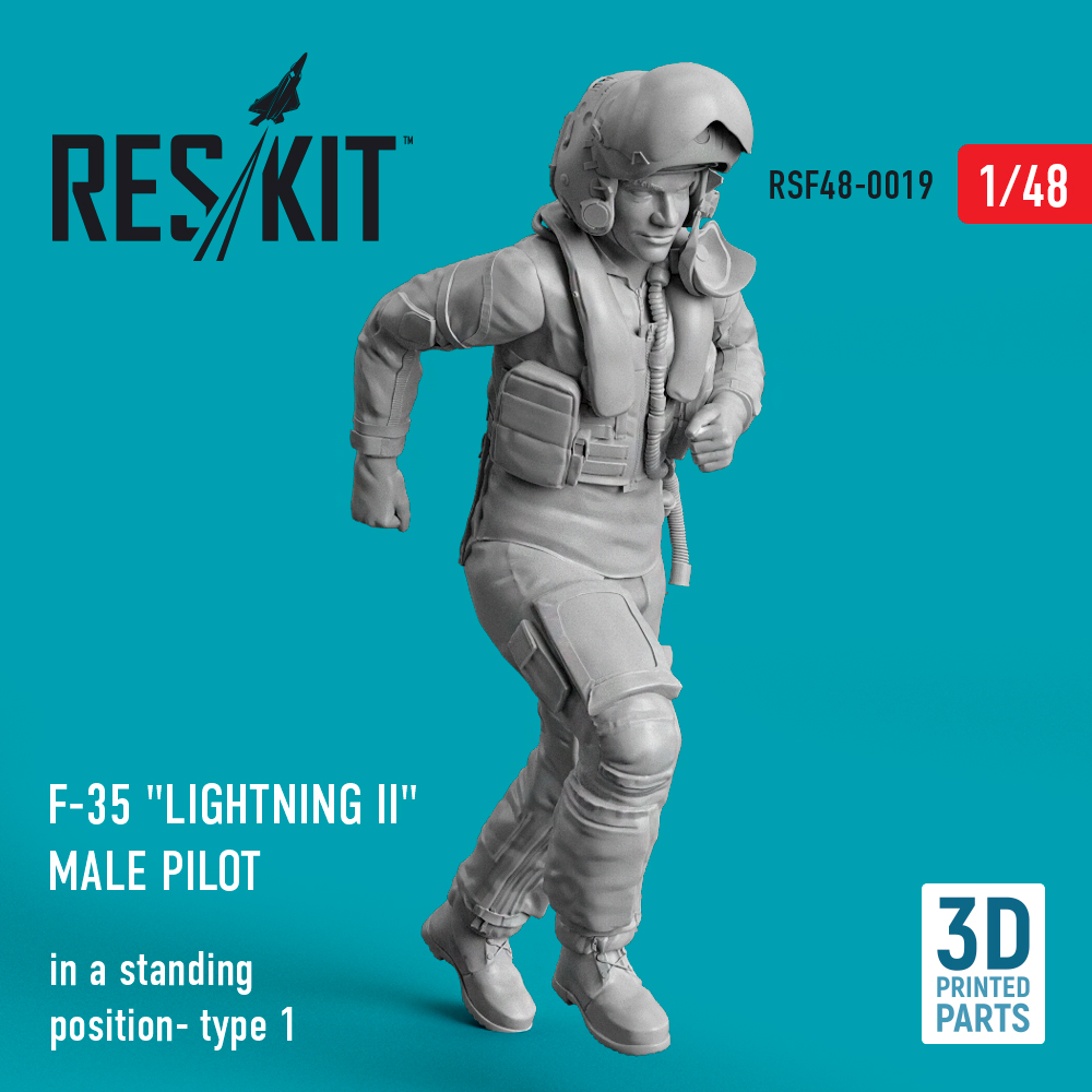 Дополнения из смолы 1/48 Lockheed-Martin F-35A/F-35B Lightning male pilot (type 1) (ResKit)