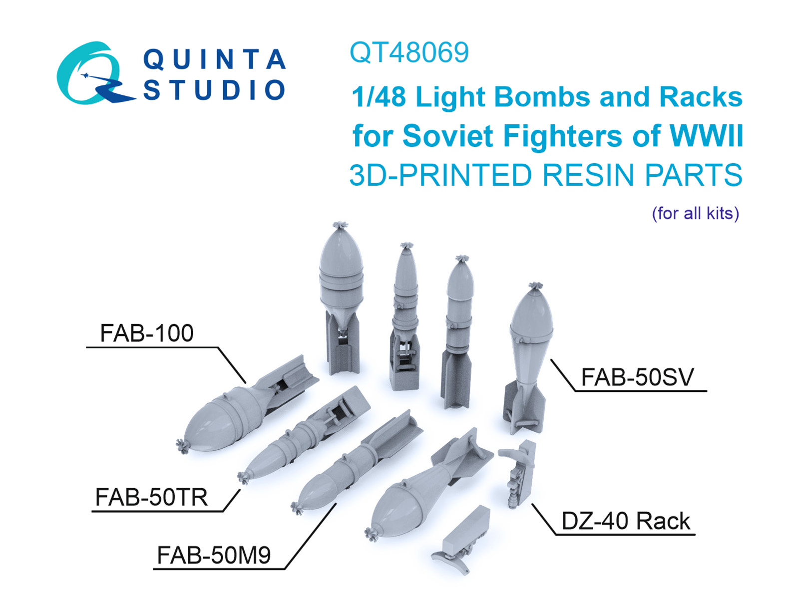 Бомбы ФАБ-100, ФАБ-50 и держатели ДЗ-40 для истребителей РККА, ВОВ (Для всех моделей)