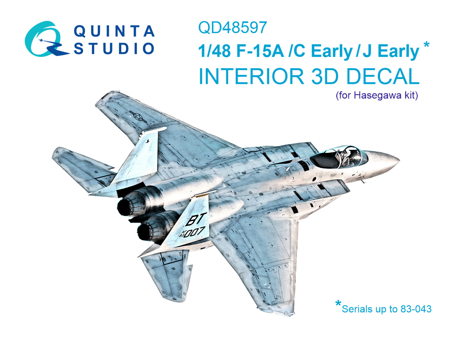 3D Декаль интерьера кабины F-15A/F-15C Early/F-15J Early (Hasegawa)