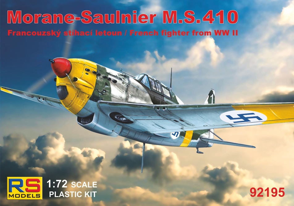 Сборная модель 1/72 Morane-Saulnier MS.410 4 decal variants (RS Models) (повреждённая упаковка)