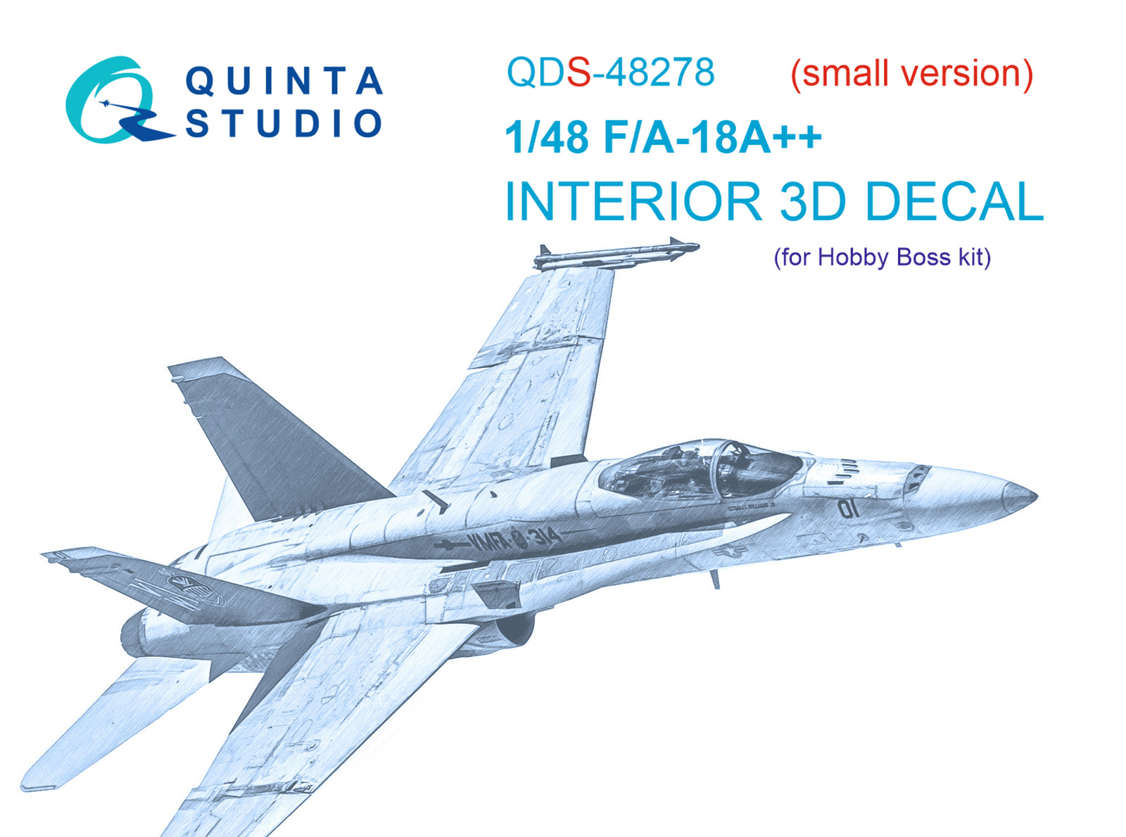 3D Декаль интерьера кабины F/A-18A++ (HobbyBoss)(Малая версия)