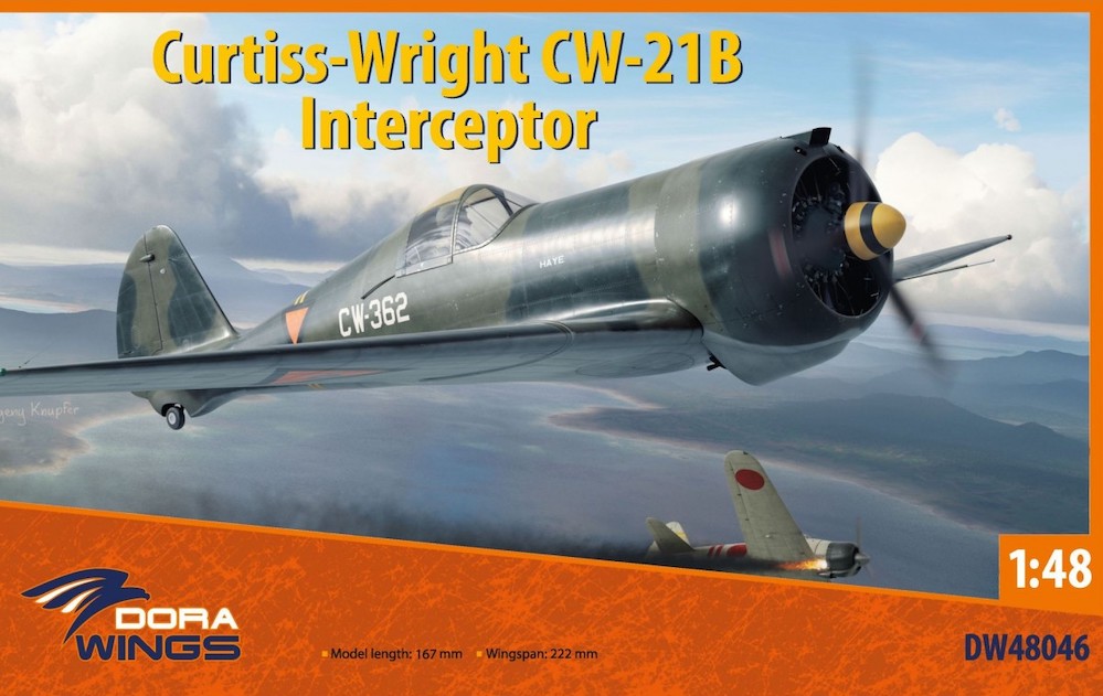 Сборная модель 1/48 Curtiss-Wright CW-21B Interceptor (Dora Wings)