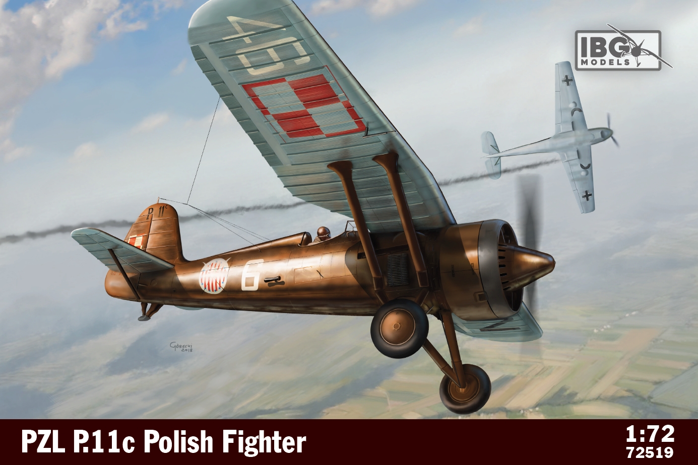 Сборная модель 1/72 PZL P.11c Polish Fighter Plane (IBG Models)