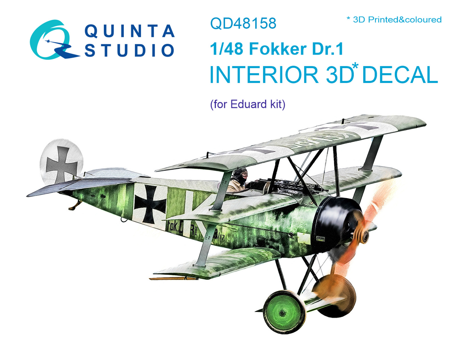 3D Декаль интерьера кабины Fokker Dr.1 (для модели Eduard)