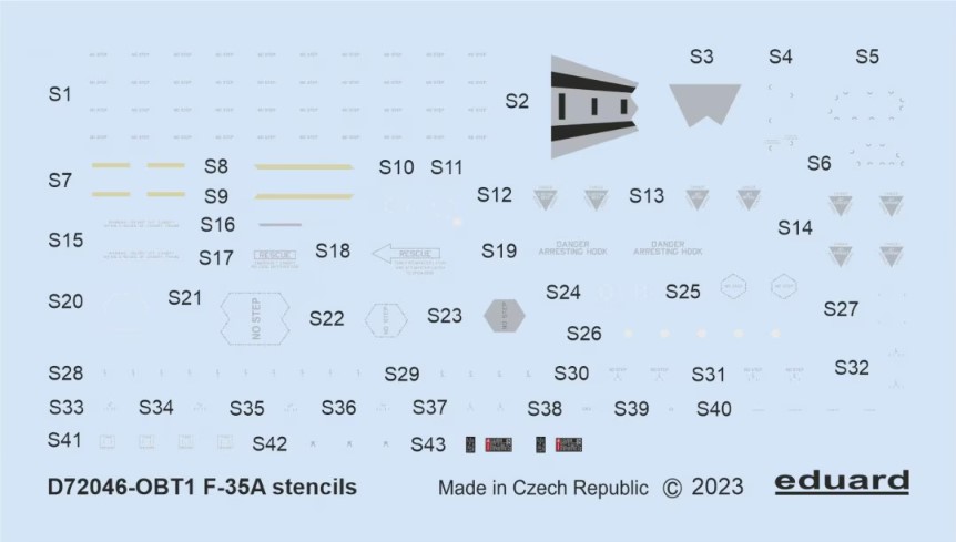 Декаль 1/72 F-35A stencils (TAM)