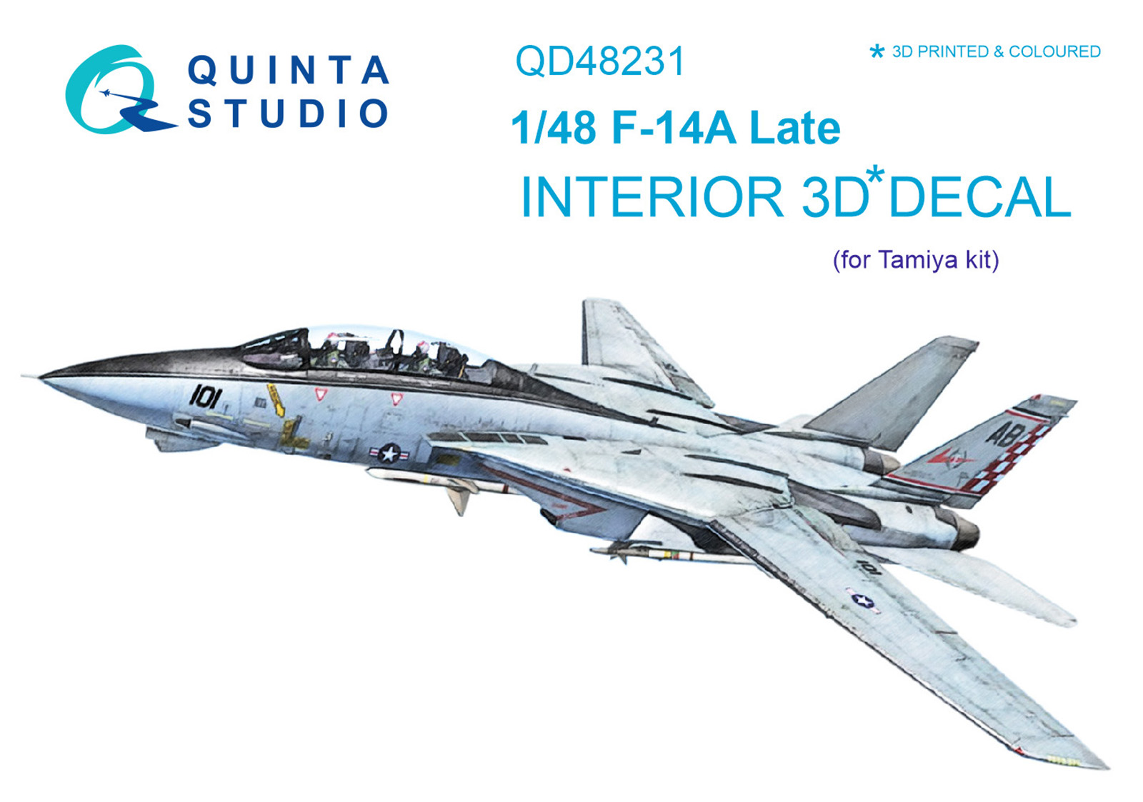 3D Декаль интерьера кабины F-14A Late (для модели Tamiya)