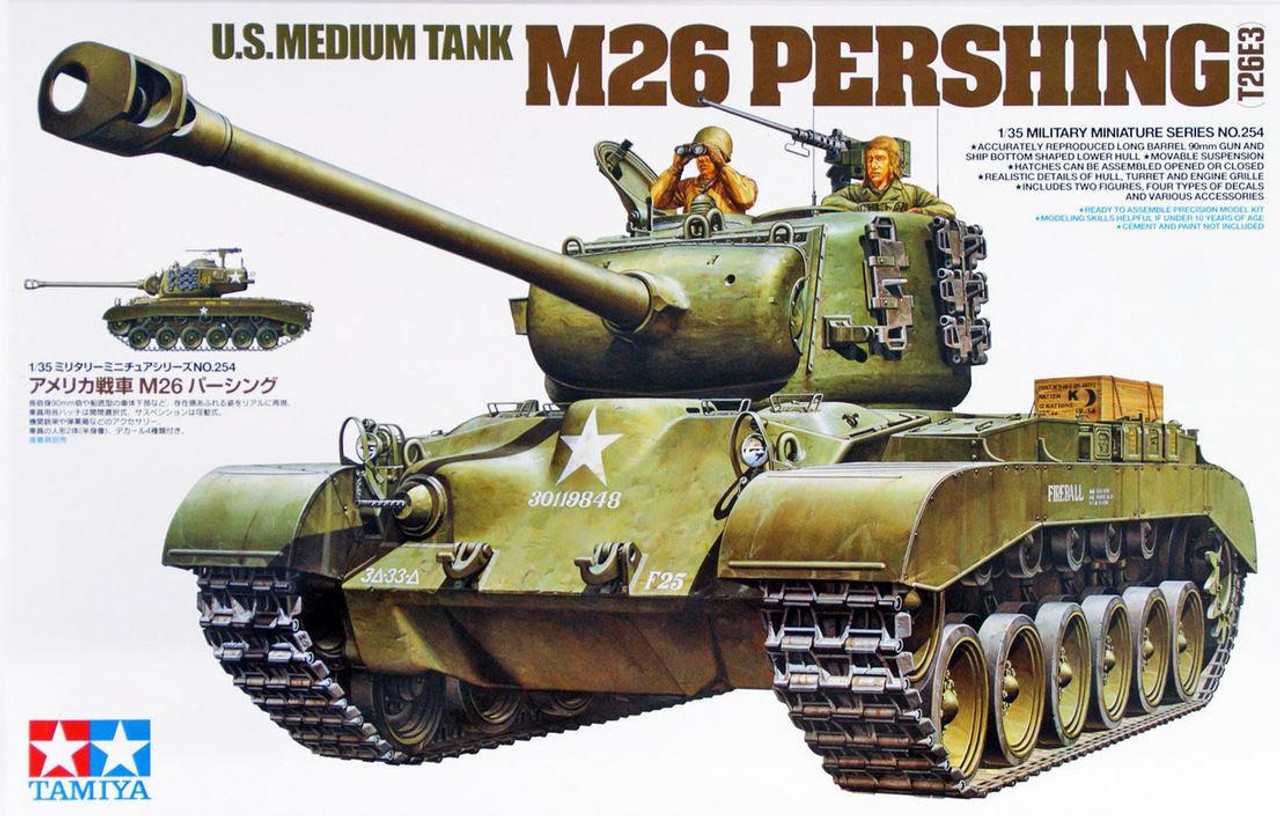 Сборная модель 1/35 Американский cредний танк М26 Pershing (Т26Е3) с 90мм пушкой (Tamiya)