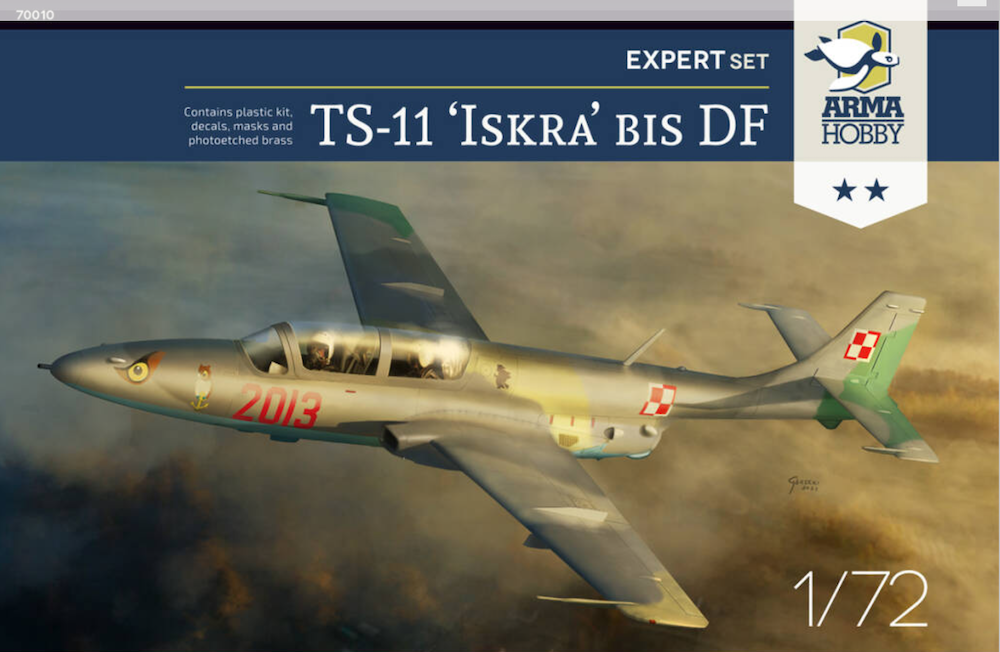 Сборная модель 1/72 TS-11 'Iskra' bis DF  Expert Set (4x camo) (Arma Hobby)