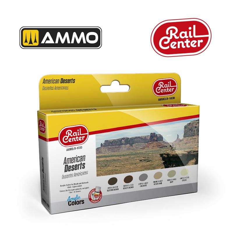 Набор акриловых красок Rail Center - American Deserts Set (Ammo Mig)