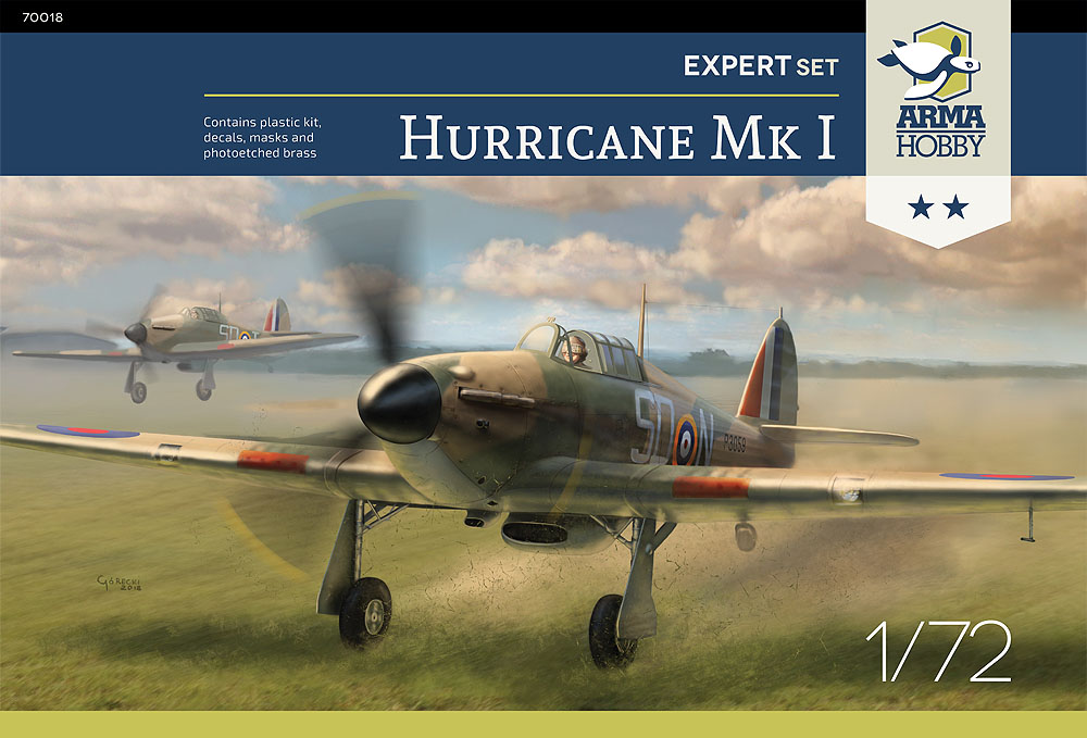 Сборная модель 1/72 Hawker Hurricane Mk.I Expert Set (Arma Hobby)