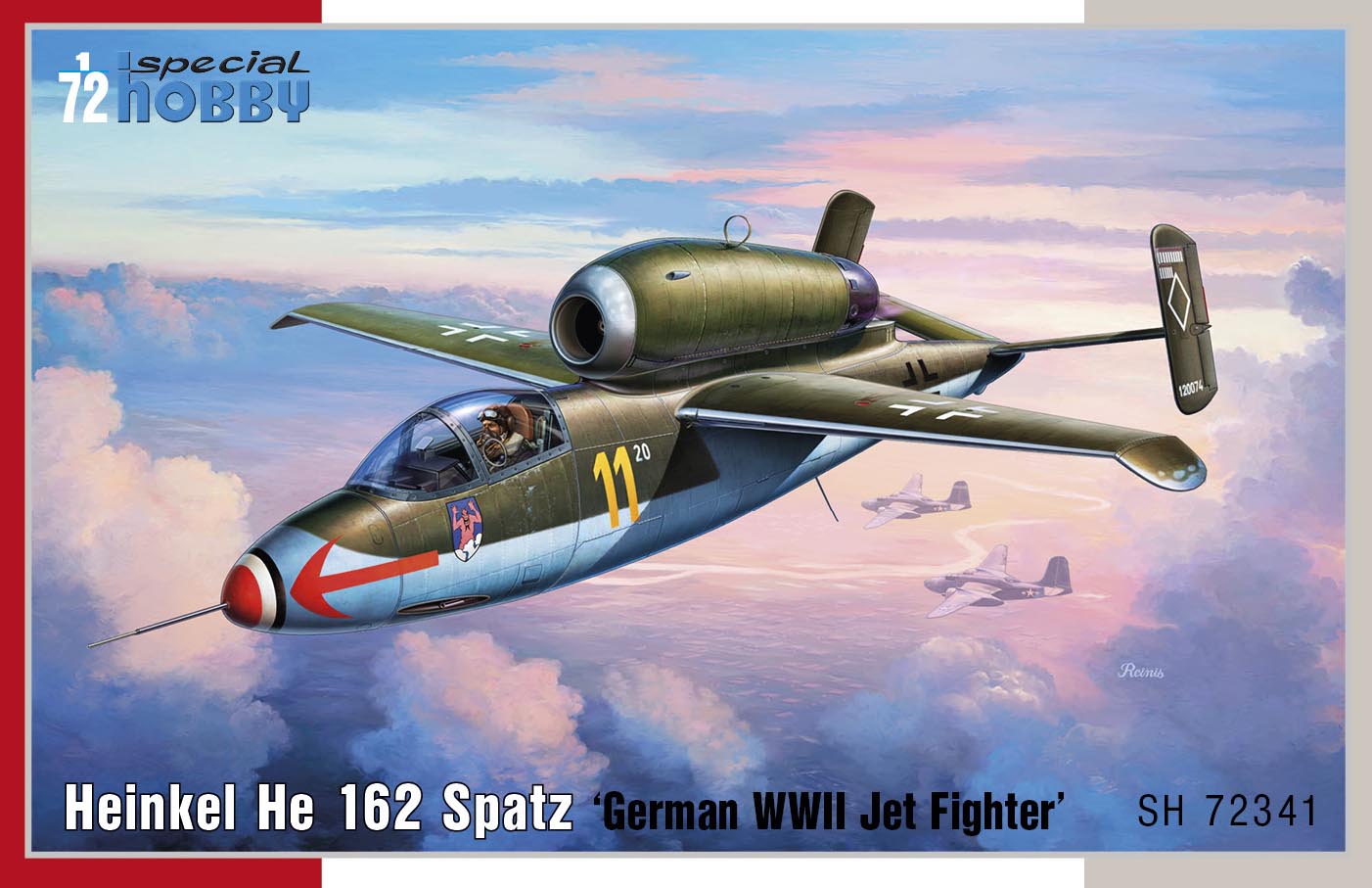 Сборная модель 1/72 Heinkel He 162 Spatz German WWII Jet Fighter (Special Hobby)