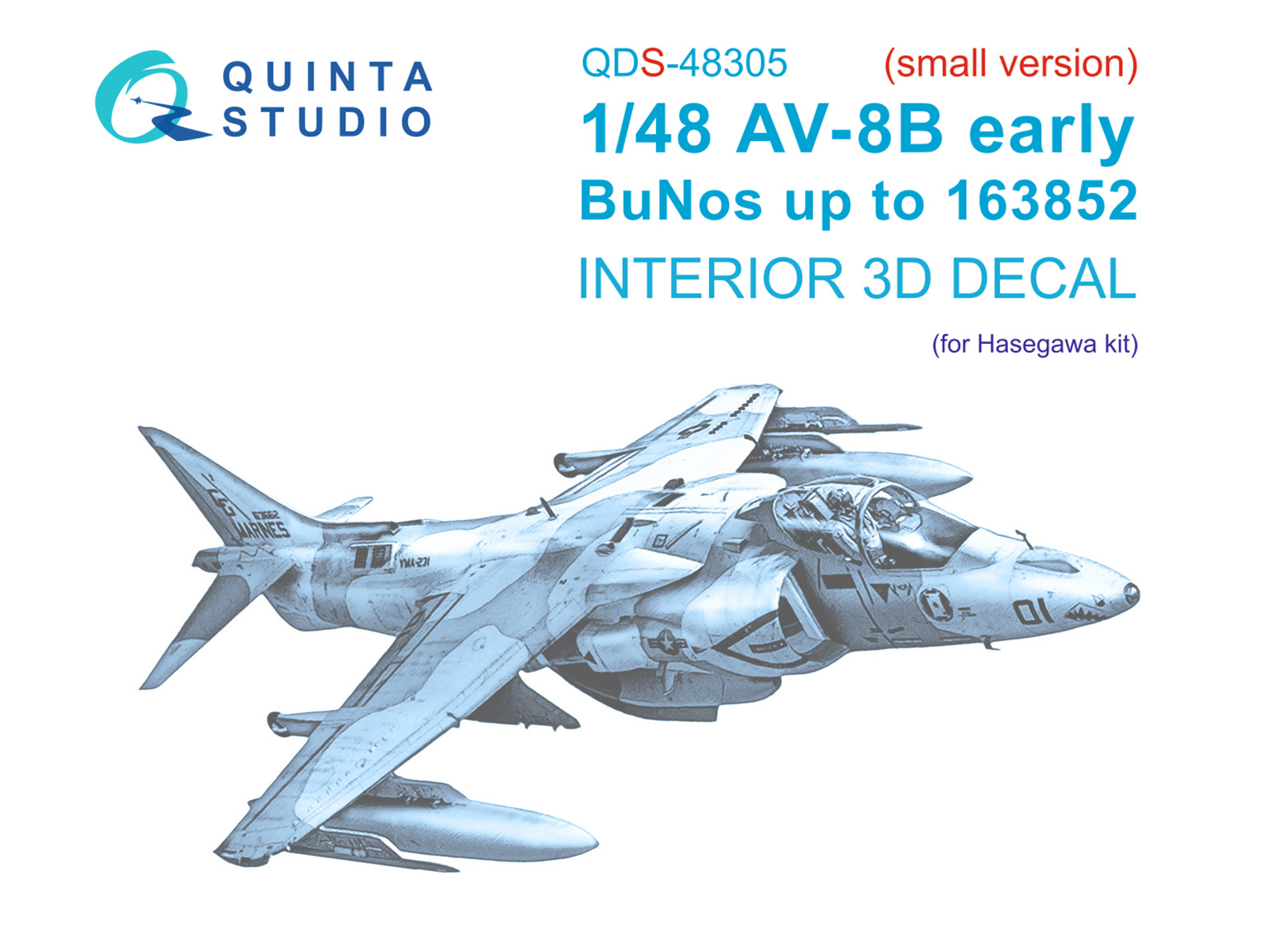 3D Декаль интерьера кабины AV-8B Early (Hasegawa) (Малая версия)