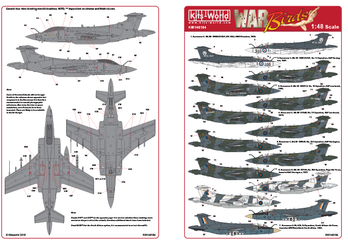 Декаль 1/48 Blackburn Buccaneers S. Mk 2 Mk2A Mk2B (Kits-World)