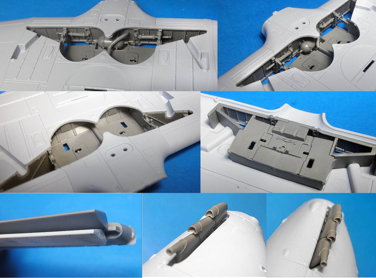 Дополнения из смолы 1/48 Hurricane Mk.I ниши, элероны, выхлопа (Airfix) (Vector)