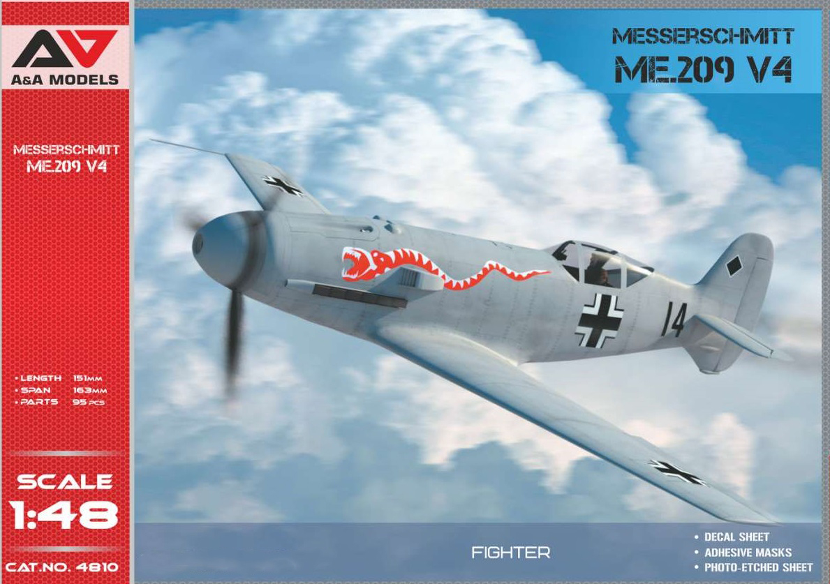 Сборная модель 1/48 Messerschmitt Me-209V-4 (A & A Models)