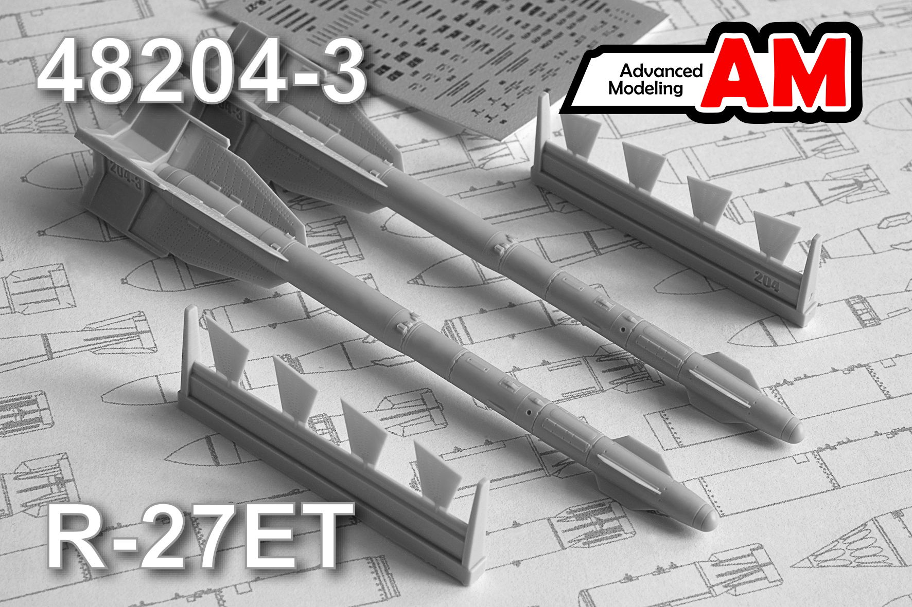 Дополнения из смолы 1/48 Р-27ЭT Авиационная управляемая ракета «Воздух-воздух» (Advanced Modeling)