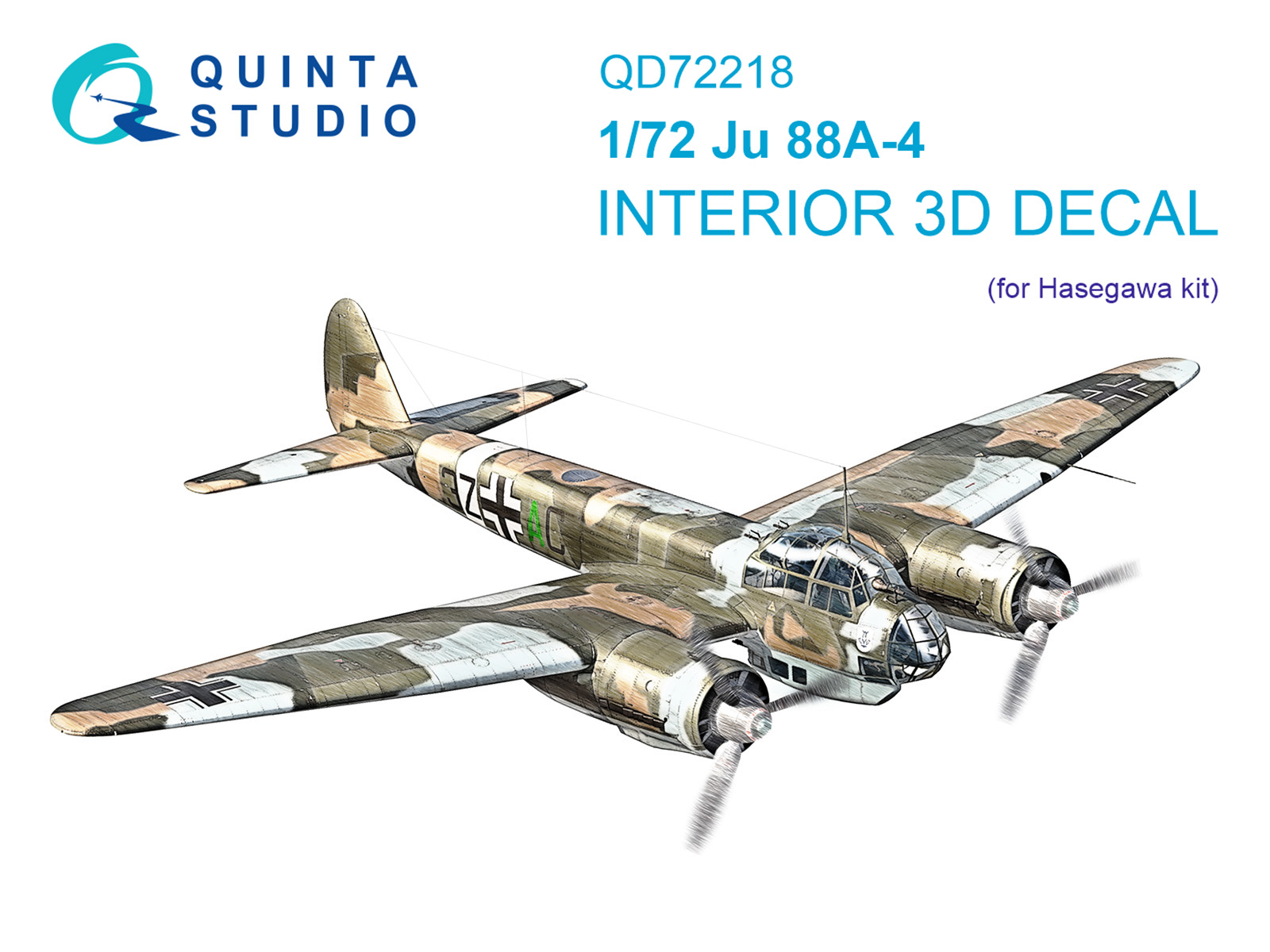 3D Декаль интерьера кабины Ju 88A-4 (Hasegawa)
