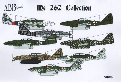 Декаль 1/72 Messerschmitt Me-262A/Me-262B Collection (8) (Aims)