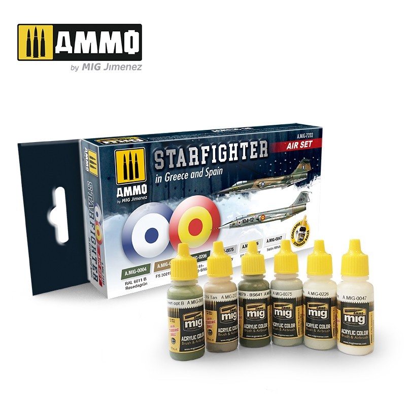 Набор акриловых красок Starfighter in Greece and Spain (Ammo Mig) (6x17ml)