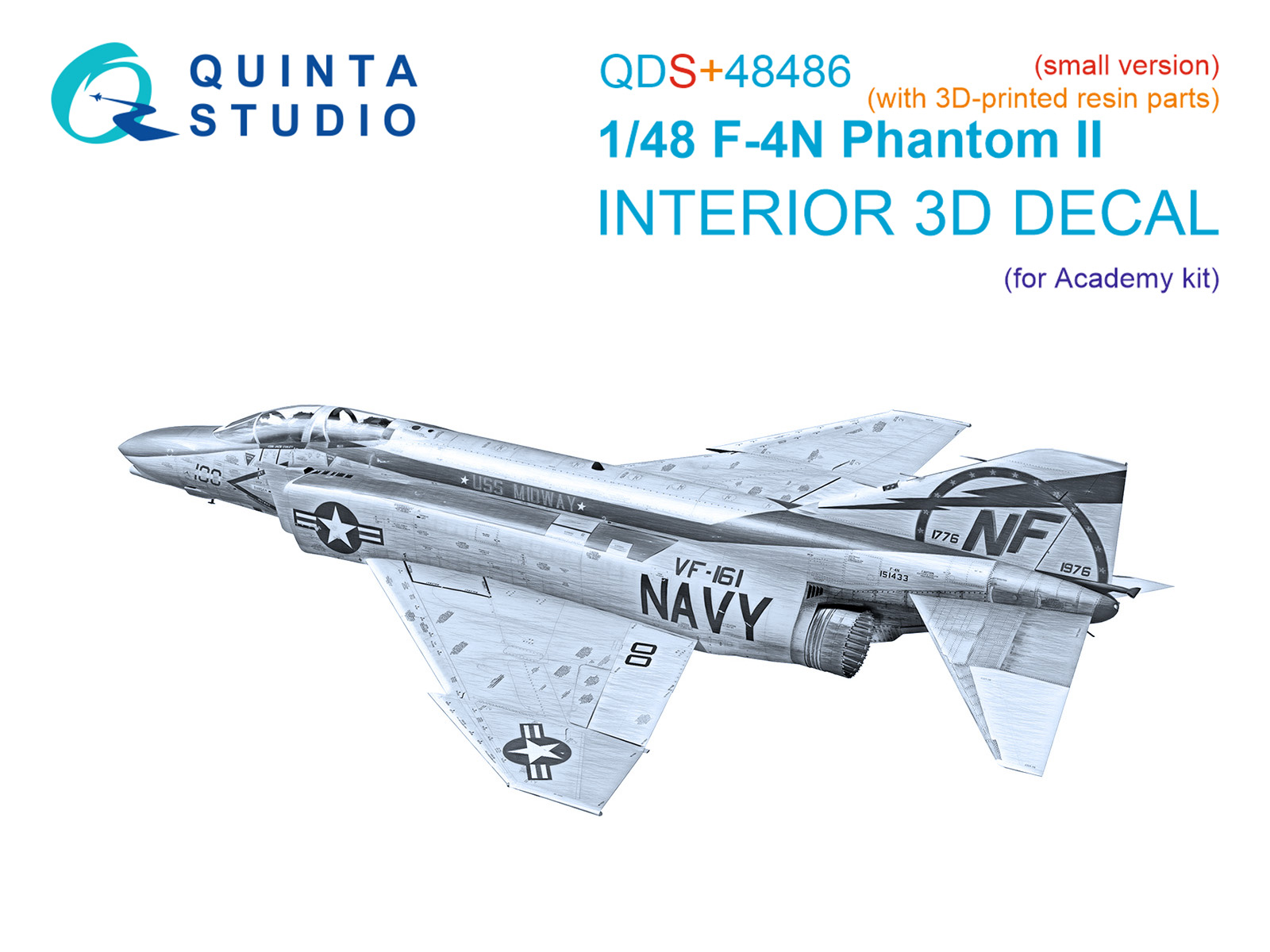 3D Декаль интерьера для F-4N Phantom II (Academy) (малая версия) (с 3D-печатными деталями)