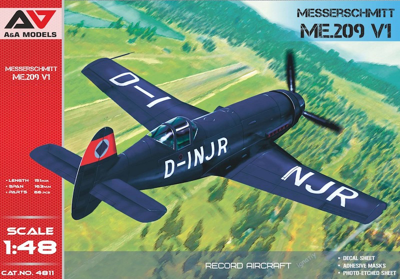 Сборная модель 1/48 Messerschmitt Me-209V-1 (Speed record prototype) (A & A Models)