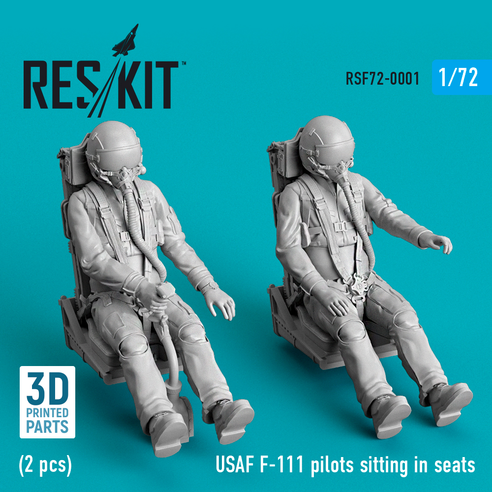 Дополнения из смолы 1/72 USAF F-111 pilots sitting in seats (2 pcs) (ResKit)
