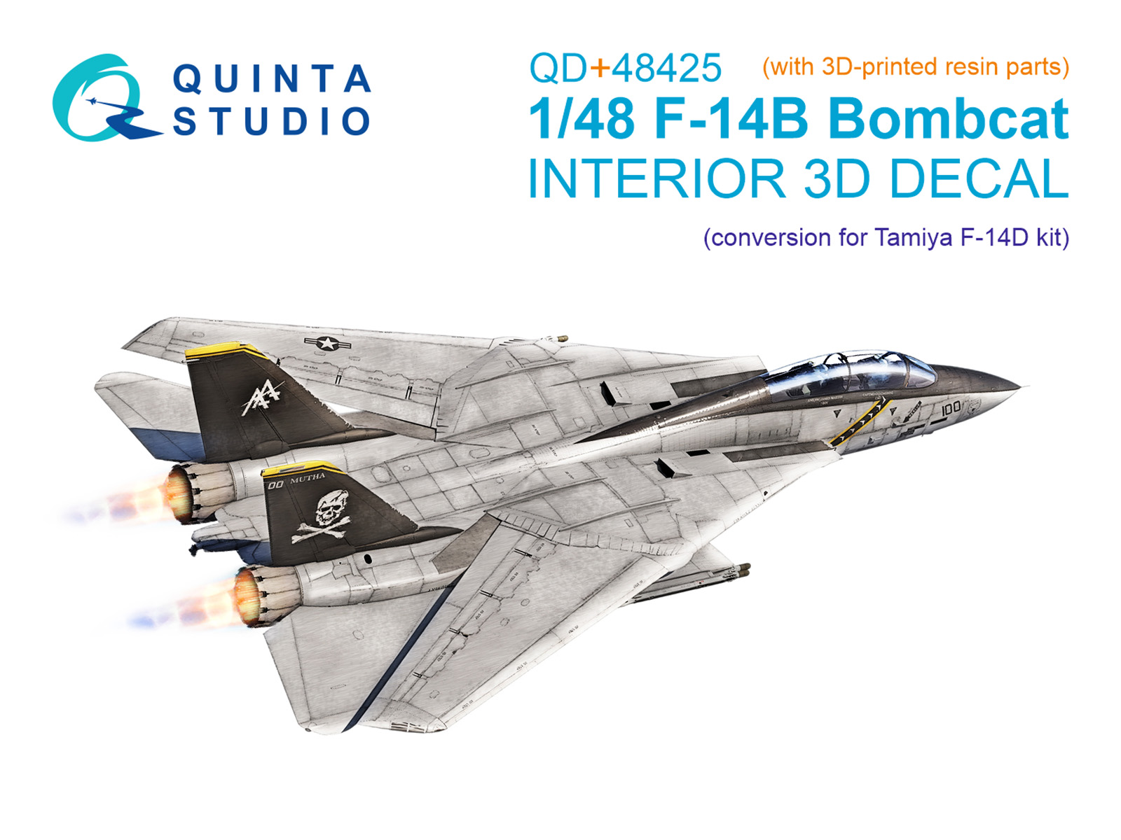 3D Декаль интерьера кабины F-14B (конверсия для F-14D Tamiya) (с 3D-печатными деталями)