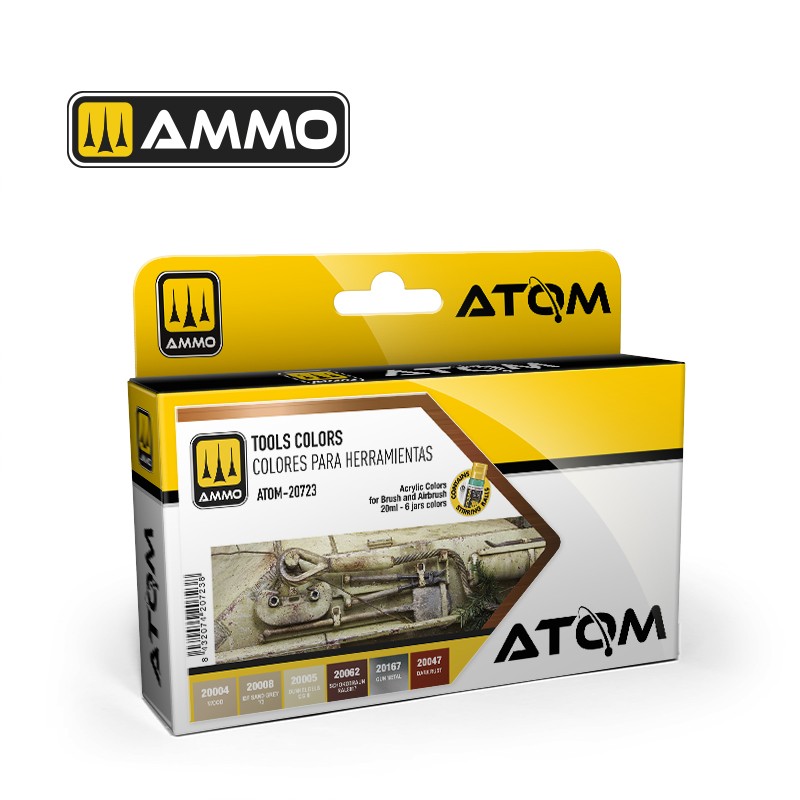 Набор акриловых красок ATOM Цвета инструментов 20 ml x 6 (Ammo Mig)