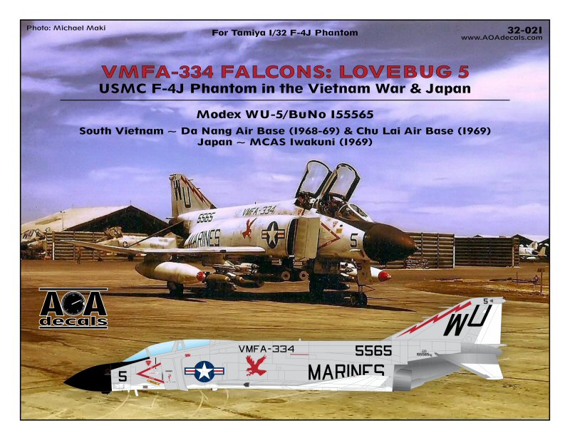 Декаль 1/32 USMC McDonnell F-4J Phantom in the Vietnam War & Japan (AOA Decals)
