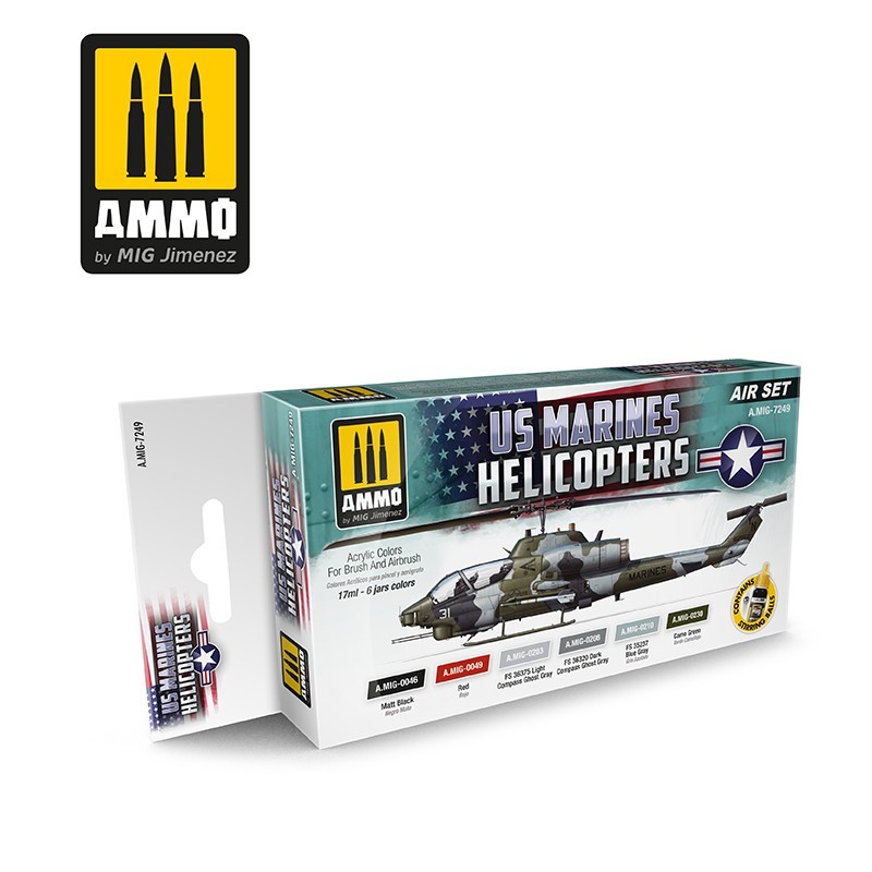 Набор акриловых красок US Marine Helicopters (Ammo Mig) (6x17ml)