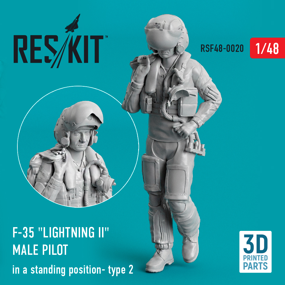 Дополнения из смолы 1/48 Lockheed-Martin F-35A/F-35B Lightning male pilot (type 2) (ResKit)