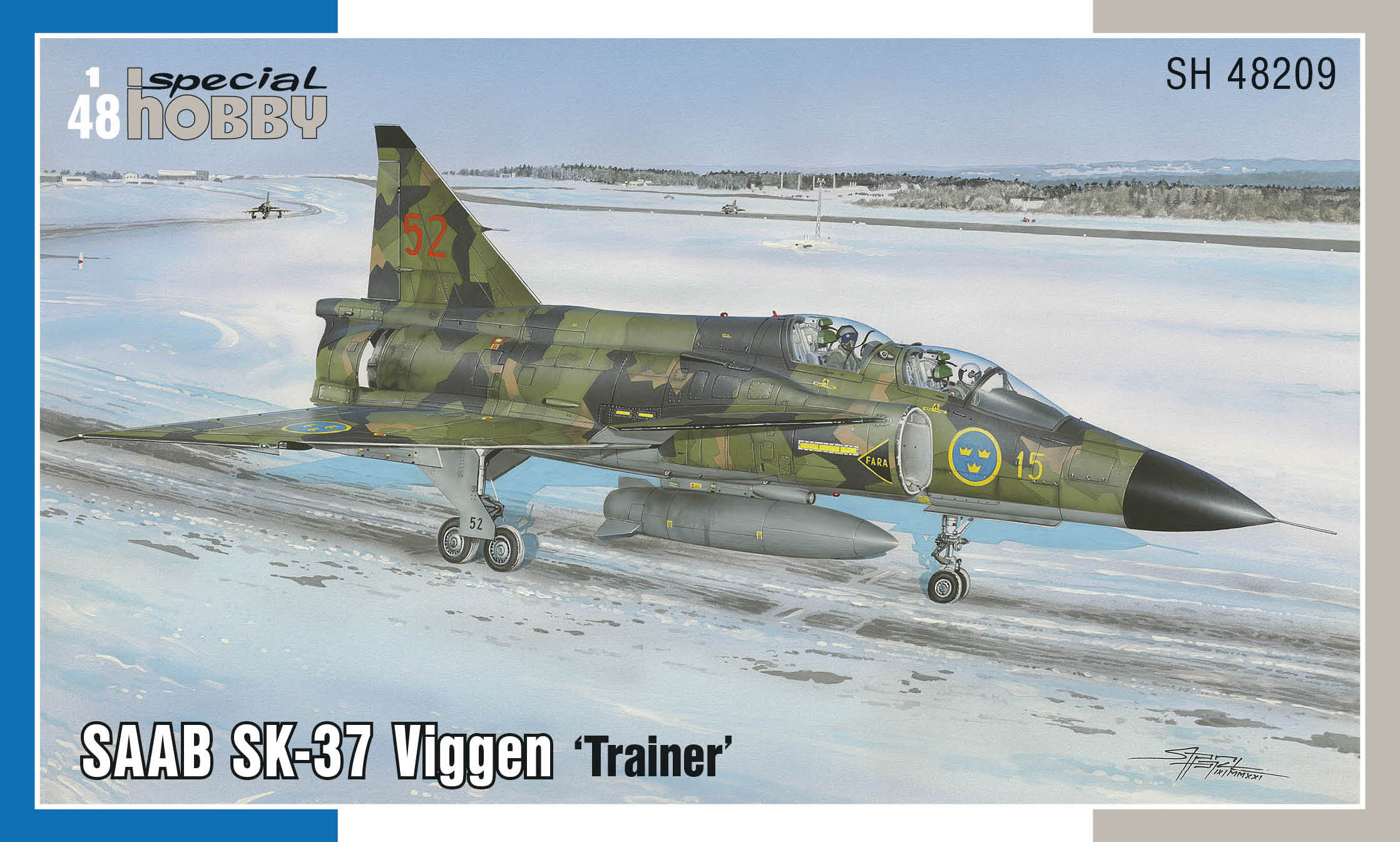 Сборная модель 1/48 SAAB SK-37 Viggen 'Trainer' (3x camo) (Special Hobby)