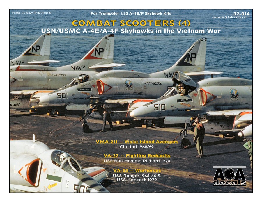 Декаль 1/32 Combat Scooters(4)USN/USMC Douglas A-4E/F Skyhawks in the Vietnam War.Part4 (AOA Decals)