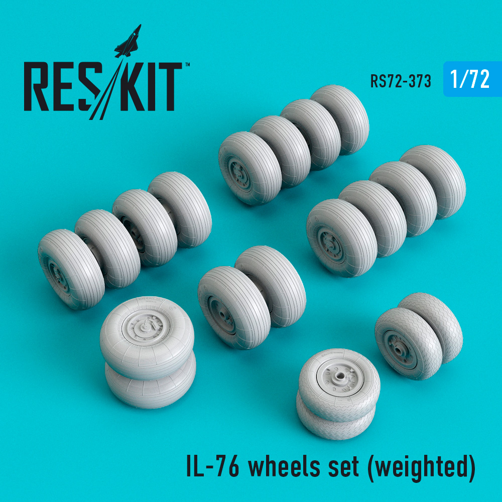 Дополнения из смолы 1/72 Комплект колёс для Ил-76 (ResKit)