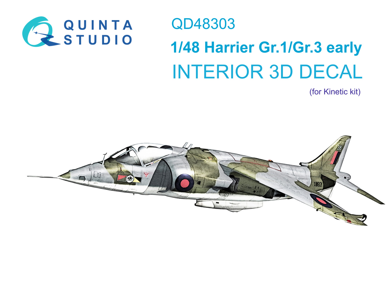 3D Декаль интерьера кабины Harrier Gr.1/Gr.3 Early (Kinetic)