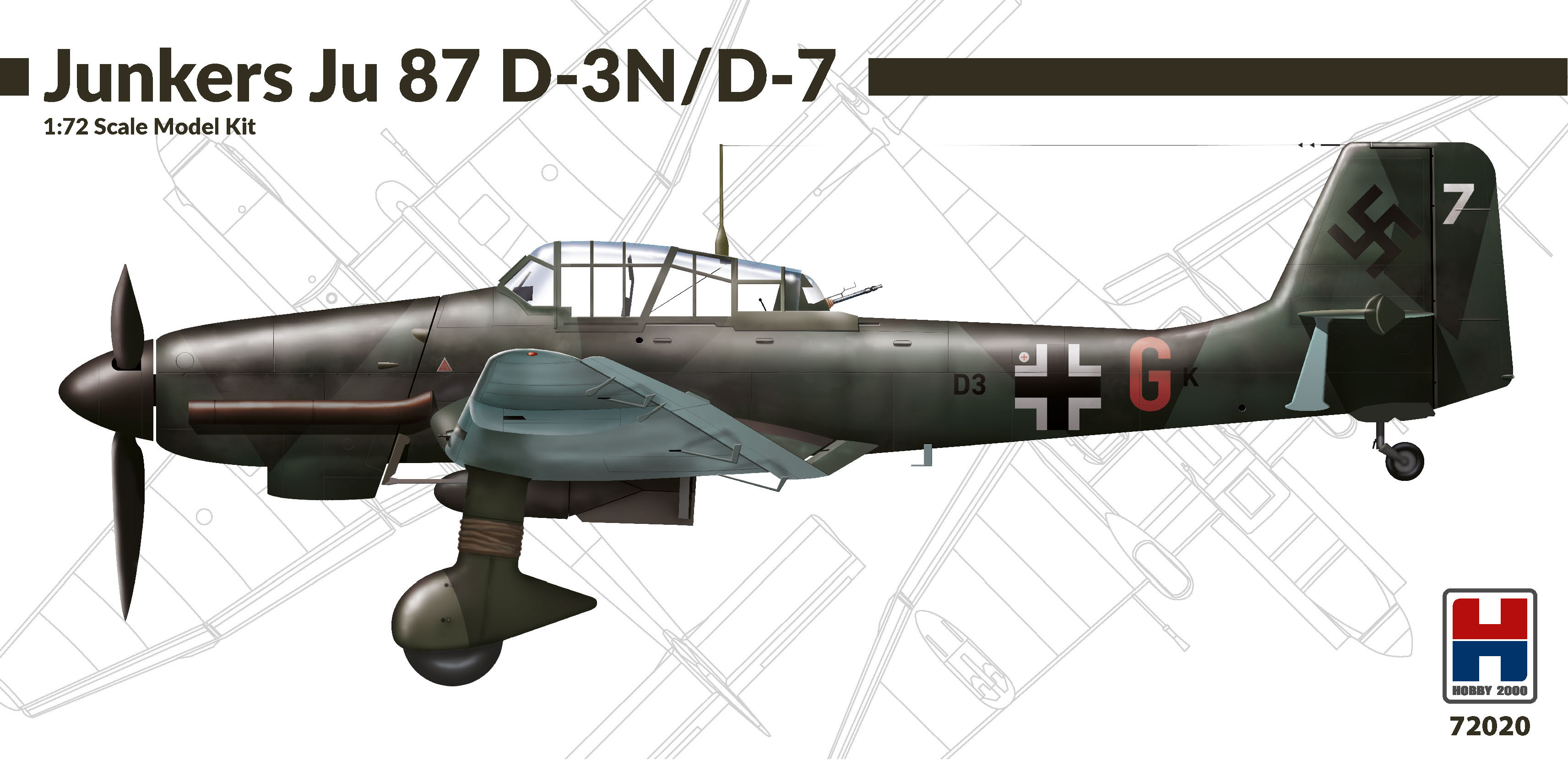 Сборная модель 1/72 Junkers Ju-87D-3N/D-7 'Stuka' (Hobby 2000)