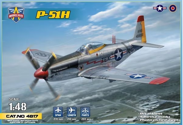 Сборная модель 1/48 North-American P-51H Mustang (includes etched parts)  (Modelsvit)