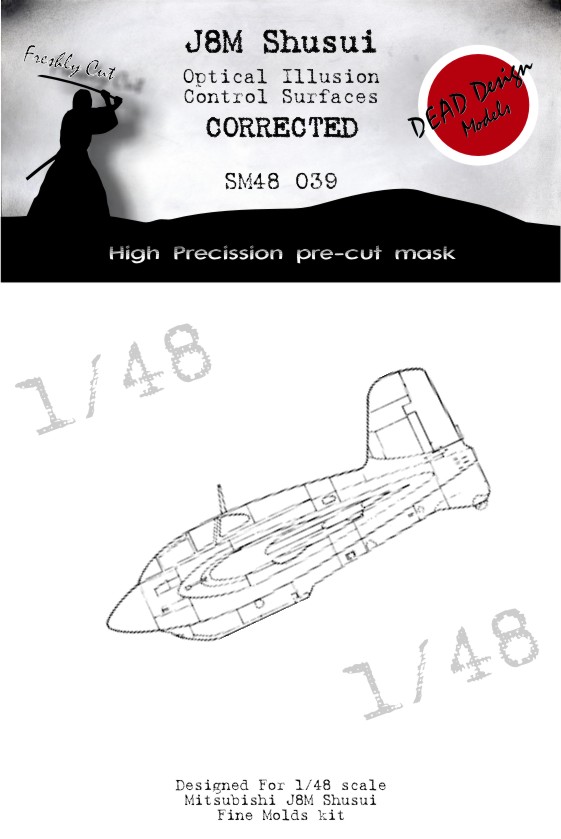 Mitsubishi J8M1 Shusui Control Surfaces 3D/optical illusion paint mask for control surfaces