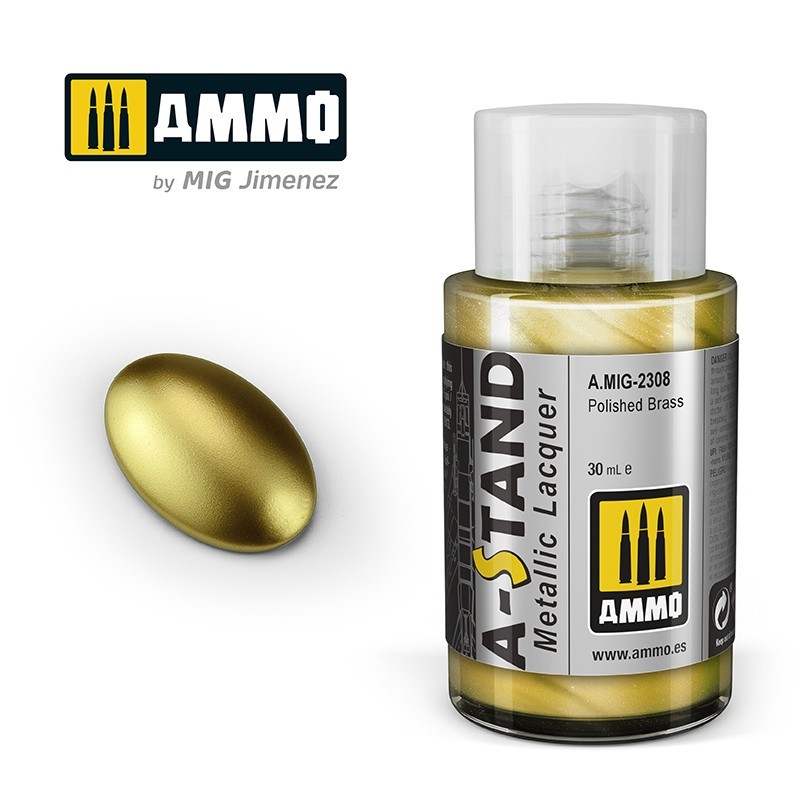 Лак металлик A-STAND Polished Brass (Ammo Mig) (30ml)