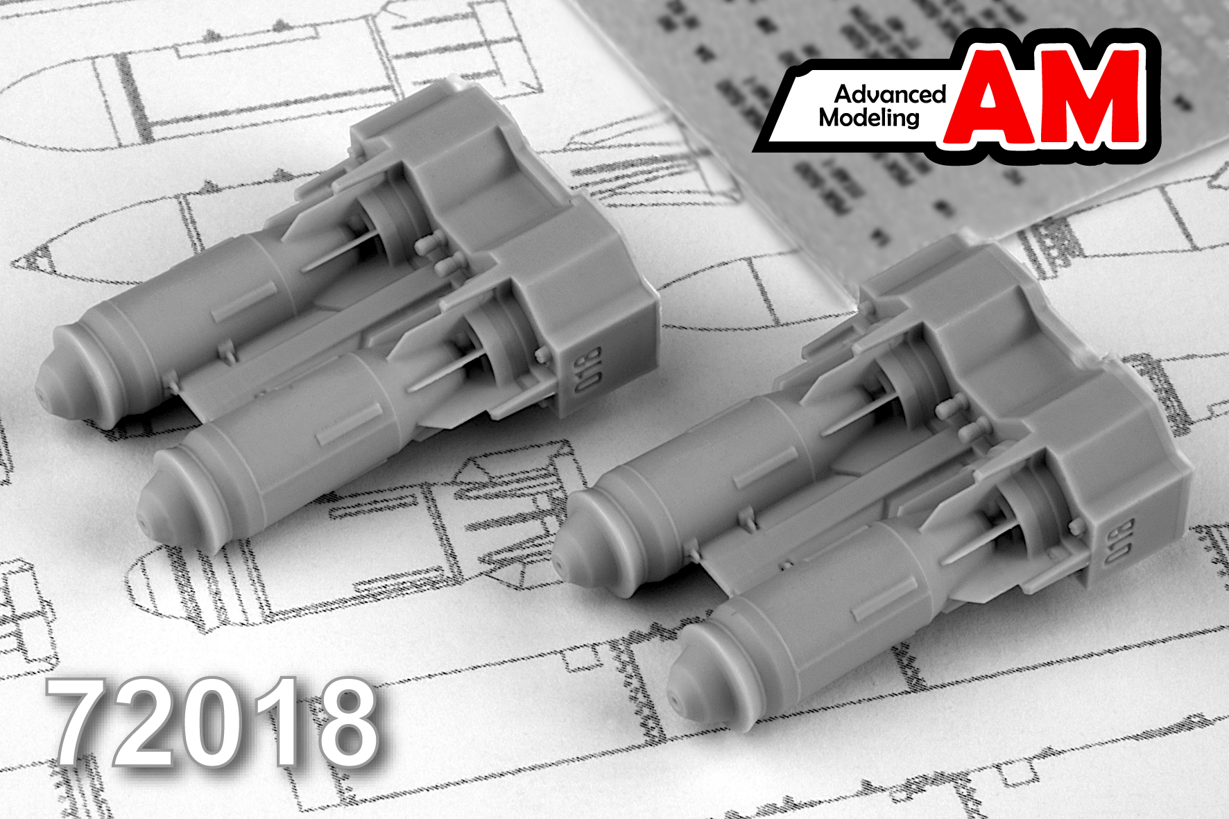 Дополнения из смолы 1/72 ФАБ-500М-54 фугасная авиабомба калибра 500 кг (Advanced Modeling)