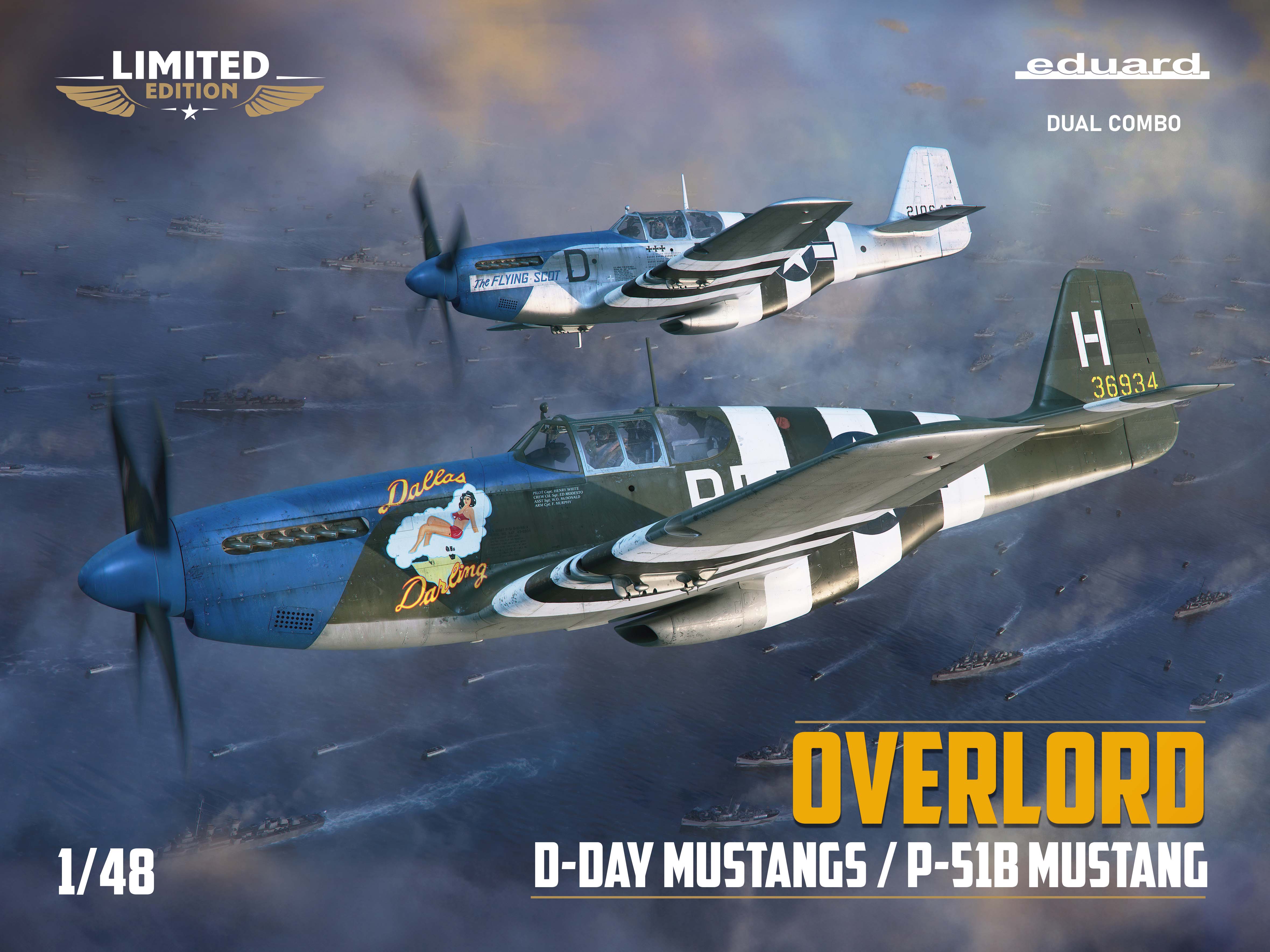 Сборная модель 1/48 Overlord: D-Day Mustangs (Dual Combo kit) P-51B Mustang (Eduard kits)