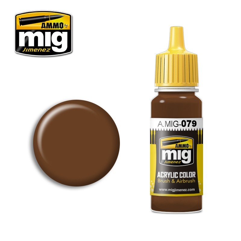 Краска акриловая CLAY BROWN (коричневая земля) (Ammo Mig) (17ml)