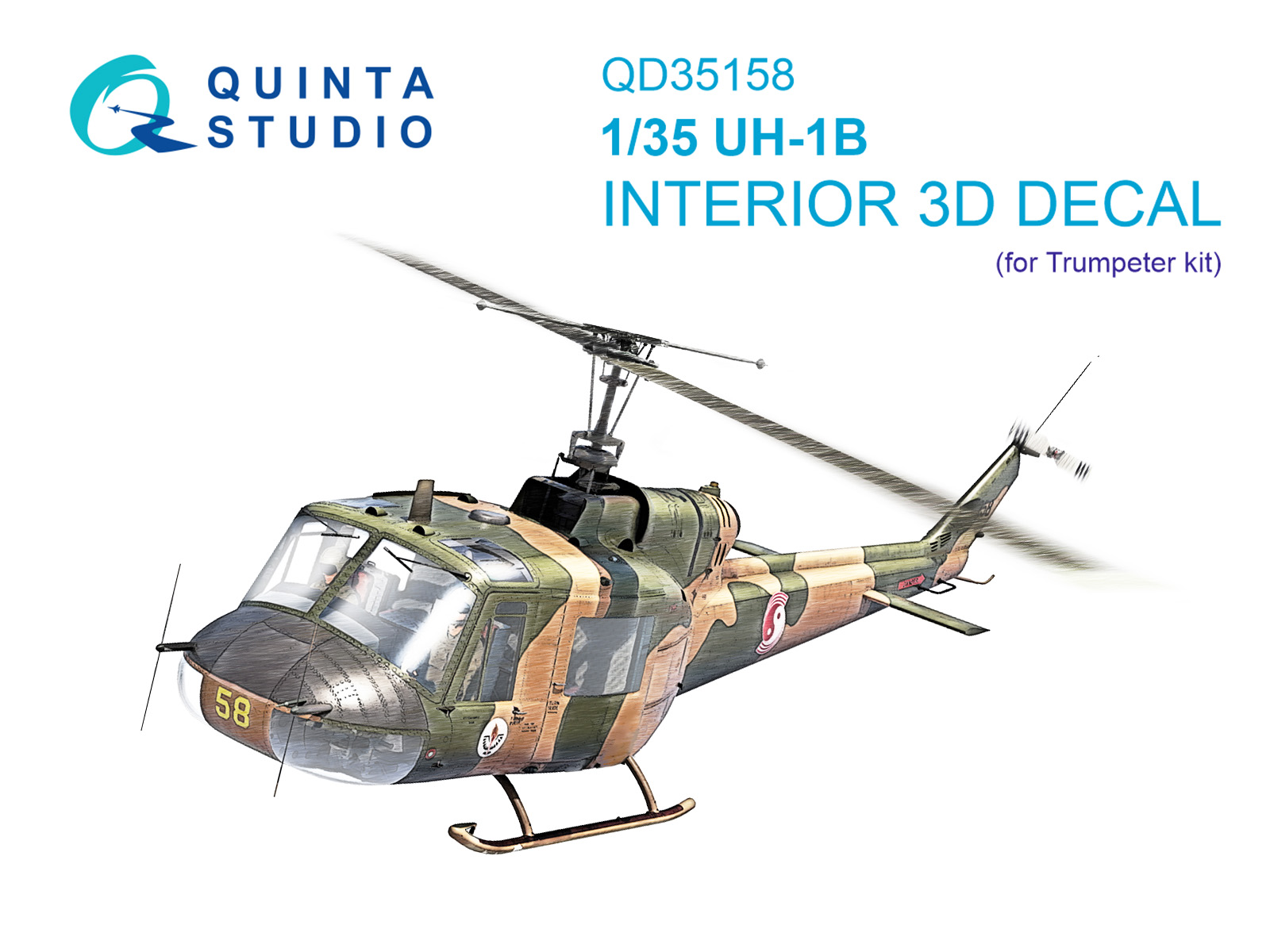 3D Декаль интерьера кабины UH-1B (Trumpeter)