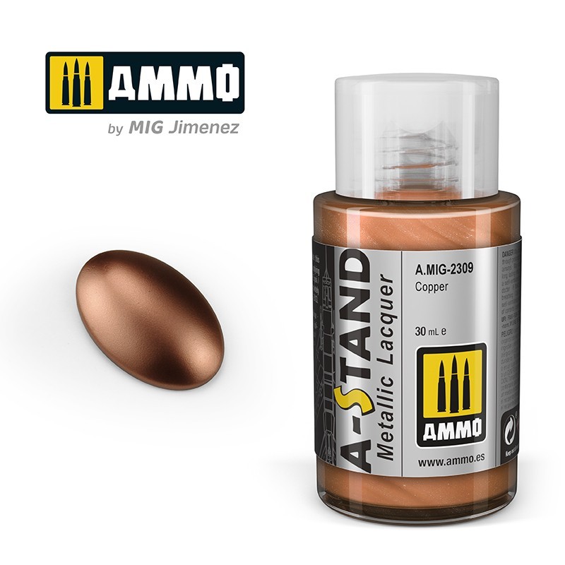 Лак металлик A-STAND Copper (Ammo Mig) (30ml)